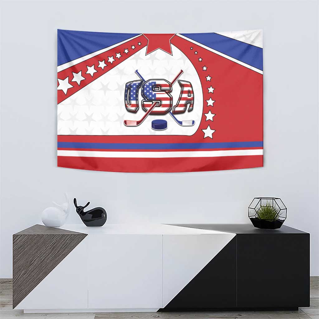 USA Ice Hockey Tapestry Stars And Stripes