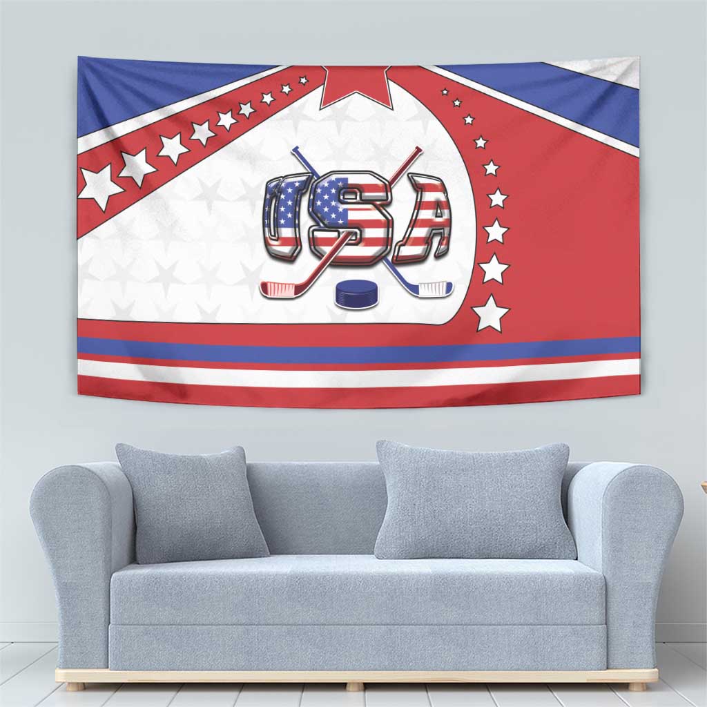USA Ice Hockey Tapestry Stars And Stripes