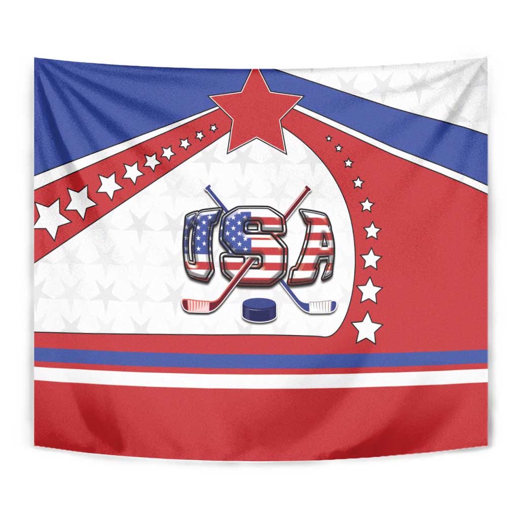 USA Ice Hockey Tapestry Stars And Stripes