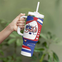 Custom USA Ice Hockey Tumbler With Handle Stars And Stripes