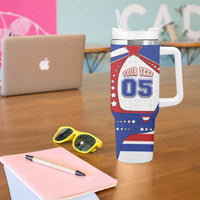 Custom USA Ice Hockey Tumbler With Handle Stars And Stripes