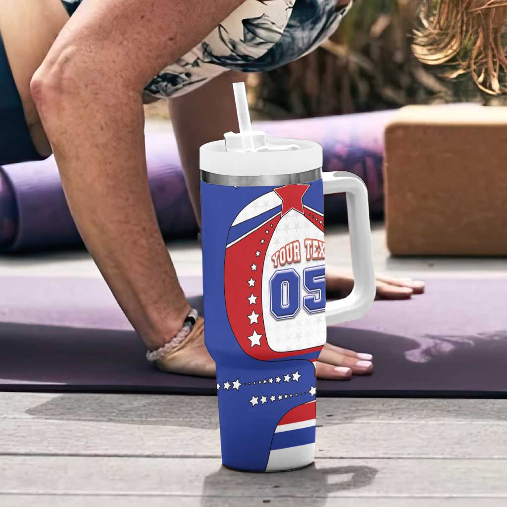 Custom USA Ice Hockey Tumbler With Handle Stars And Stripes