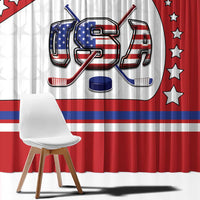 USA Ice Hockey Window Curtain Stars And Stripes