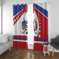 USA Ice Hockey Window Curtain Stars And Stripes