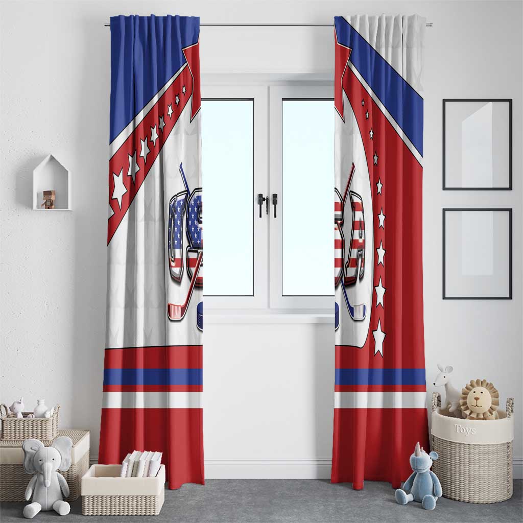 USA Ice Hockey Window Curtain Stars And Stripes