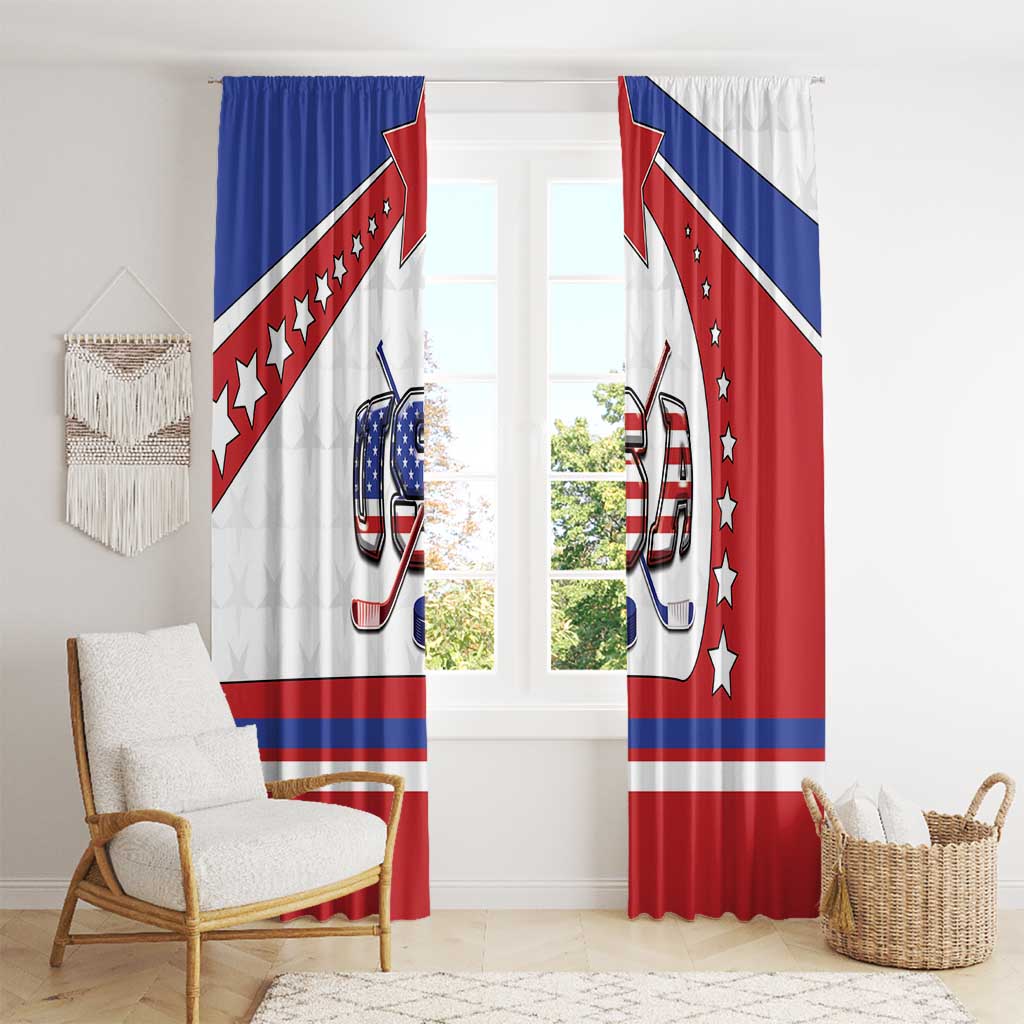 USA Ice Hockey Window Curtain Stars And Stripes