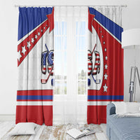 USA Ice Hockey Window Curtain Stars And Stripes