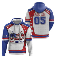 Custom USA Ice Hockey Zip Hoodie Stars And Stripes