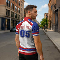 Custom USA Ice Hockey Zipper Polo Shirt Stars And Stripes