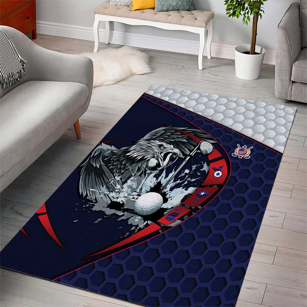 USA Golf Area Rug Powerful Eagle