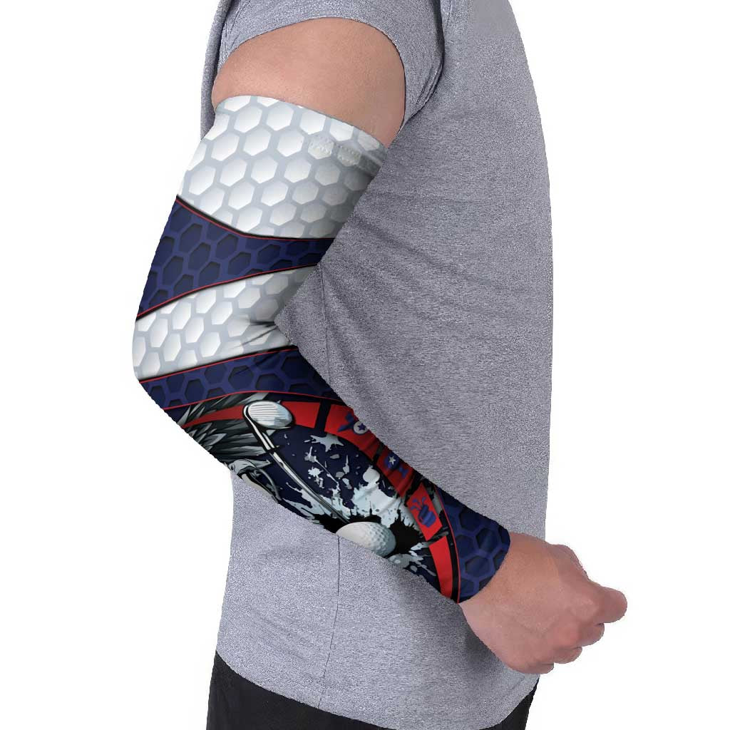 Personalized USA Golf Arm Sleeves Powerful Eagle