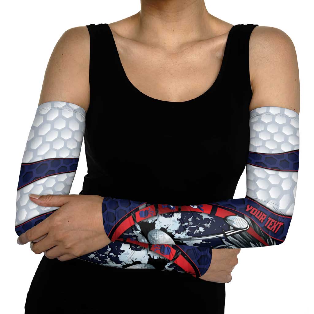 Personalized USA Golf Arm Sleeves Powerful Eagle