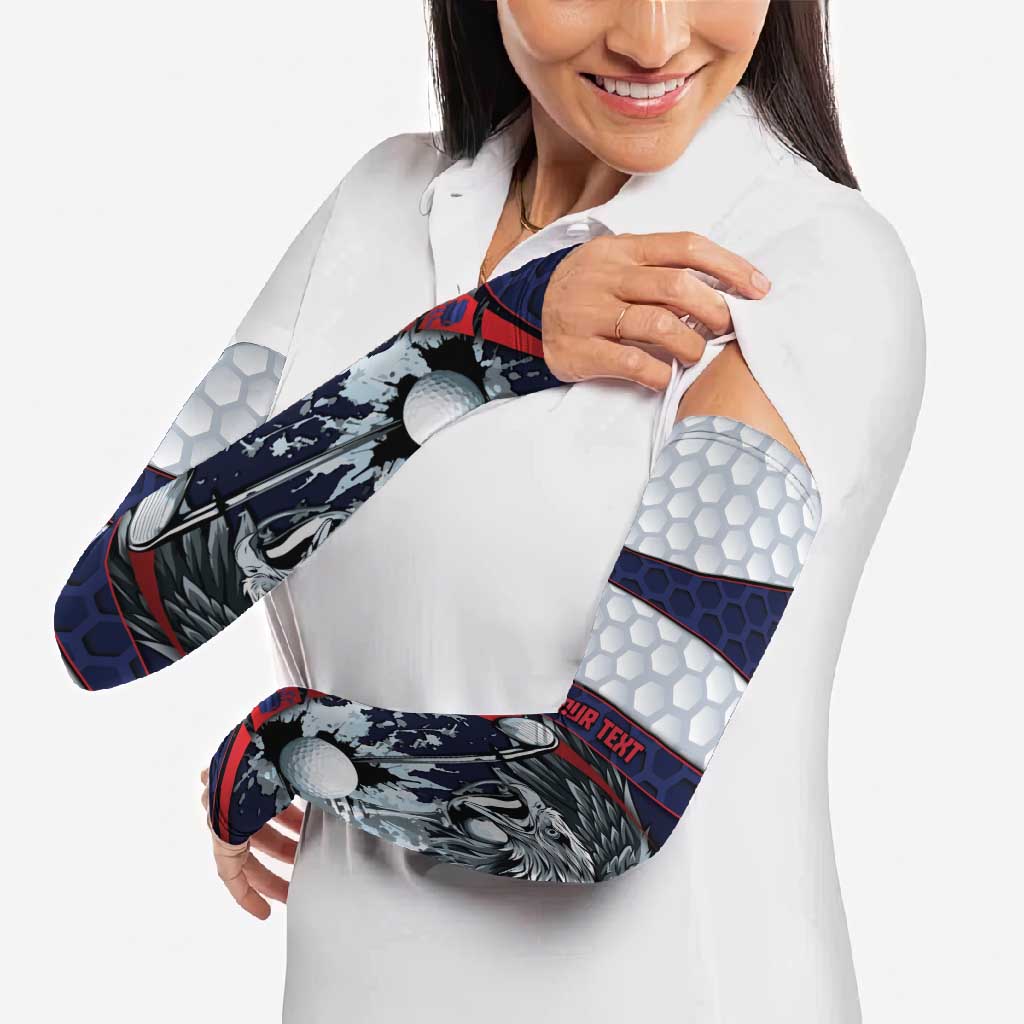 Personalized USA Golf Arm Sleeves Powerful Eagle
