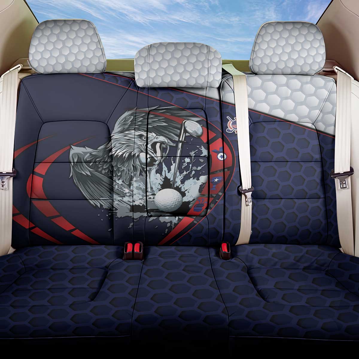 USA Golf Back Car Seat Cover Powerful Eagle