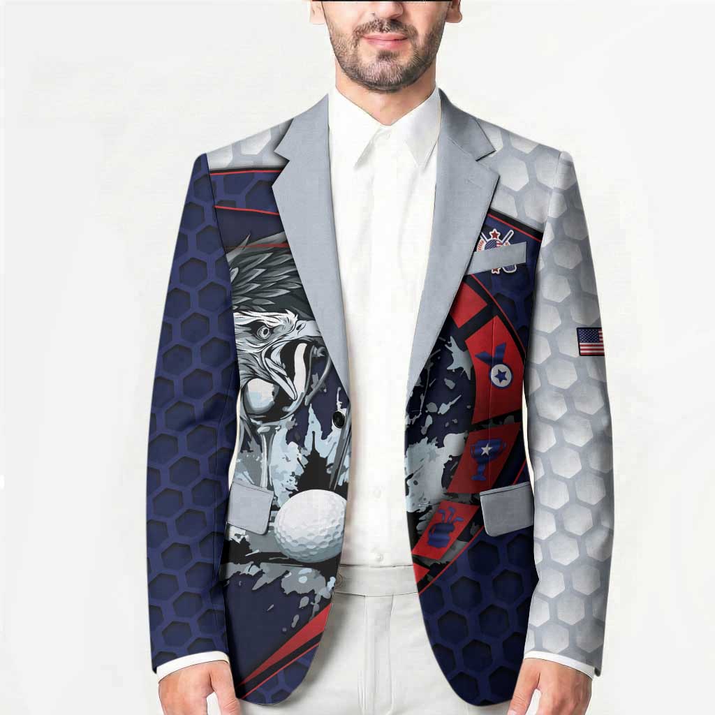 Personalized USA Golf Blazer Powerful Eagle