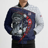 Personalized USA Golf Bomber Puffer Jacket Powerful Eagle