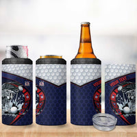 Personalized USA Golf 4 in 1 Can Cooler Tumbler Powerful Eagle