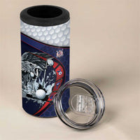 Personalized USA Golf 4 in 1 Can Cooler Tumbler Powerful Eagle