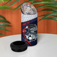 Personalized USA Golf 4 in 1 Can Cooler Tumbler Powerful Eagle
