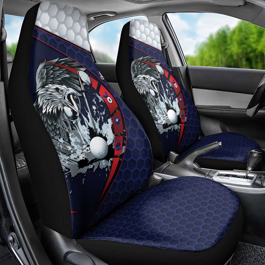USA Golf Car Seat Cover Powerful Eagle