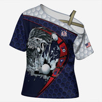 Personalized USA Golf Cross Shoulder Shirt Powerful Eagle