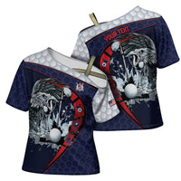 Personalized USA Golf Cross Shoulder Shirt Powerful Eagle