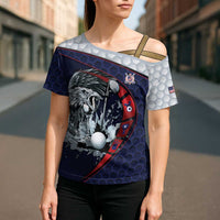 Personalized USA Golf Cross Shoulder Shirt Powerful Eagle