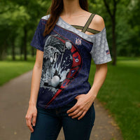 Personalized USA Golf Cross Shoulder Shirt Powerful Eagle