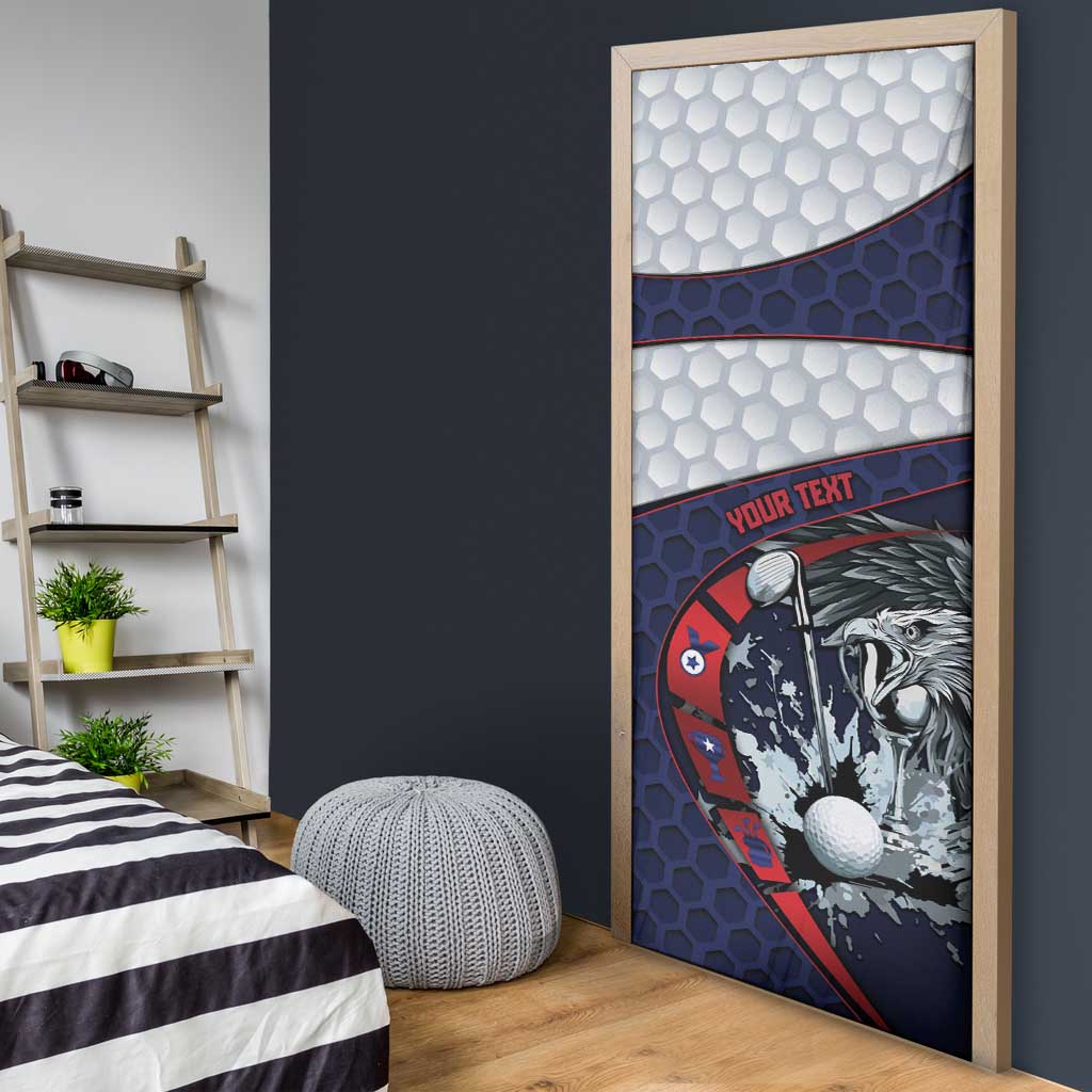 Personalized USA Golf Door Cover Powerful Eagle