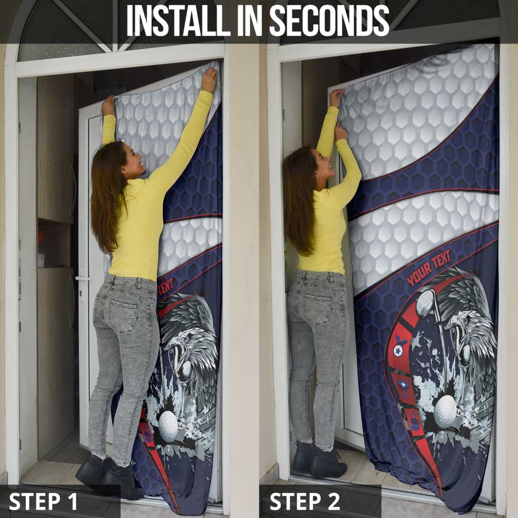 Personalized USA Golf Door Cover Powerful Eagle