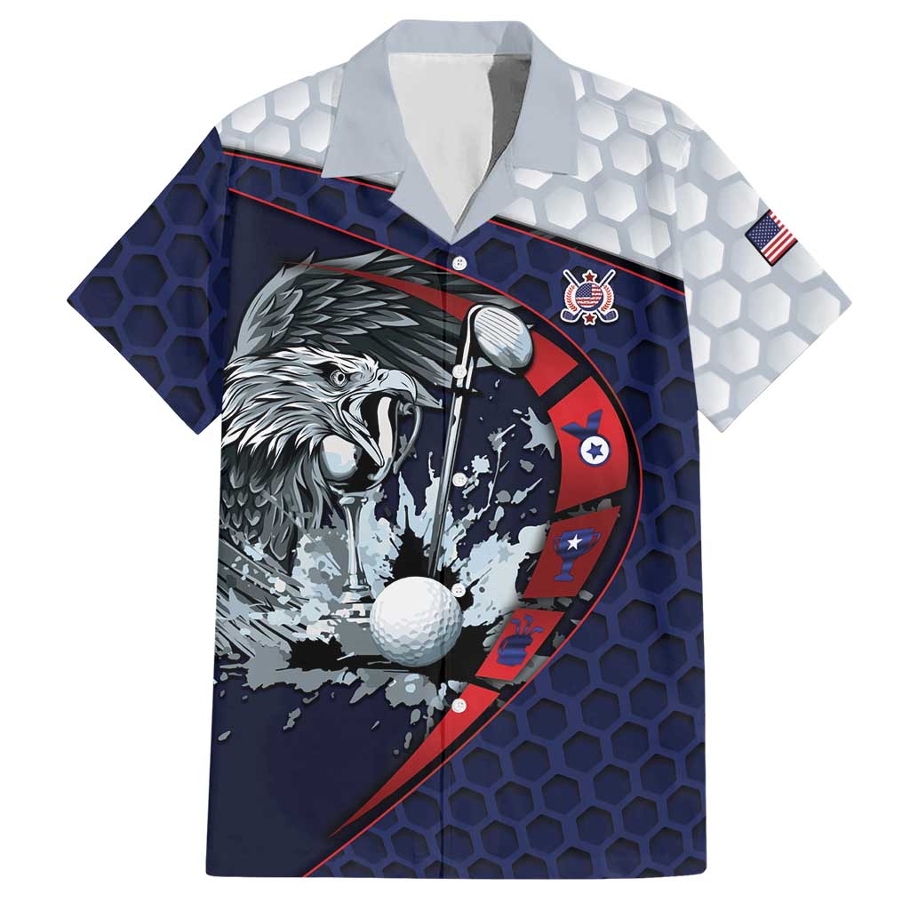 Personalized USA Golf Hawaiian Shirt Powerful Eagle