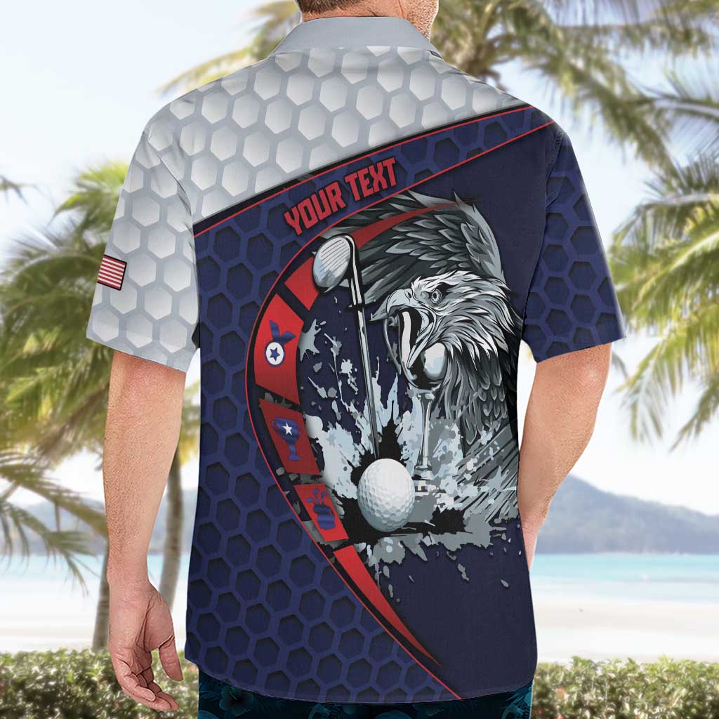 Personalized USA Golf Hawaiian Shirt Powerful Eagle
