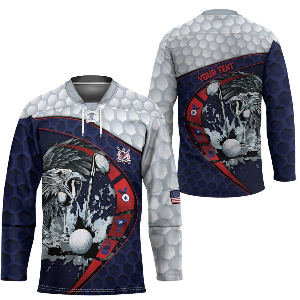 Personalized USA Golf Hockey Jersey Powerful Eagle