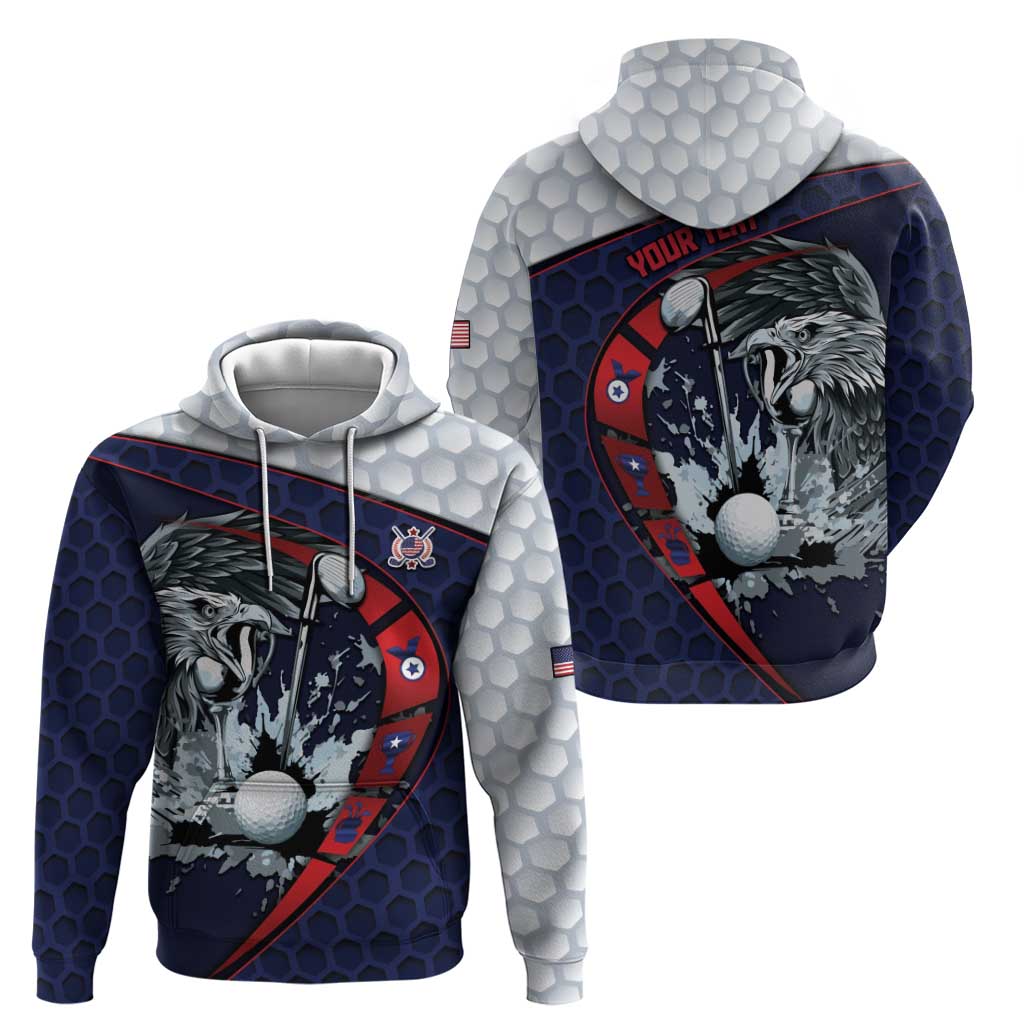 Personalized USA Golf Hoodie Powerful Eagle