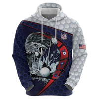 Personalized USA Golf Hoodie Powerful Eagle