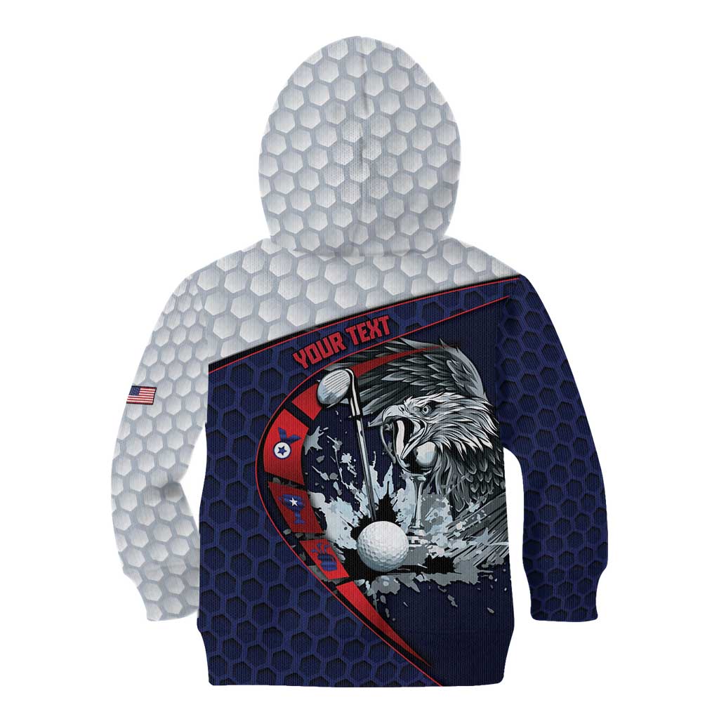 Personalized USA Golf Kid Hoodie Powerful Eagle