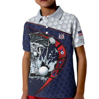Personalized USA Golf Kid Polo Shirt Powerful Eagle