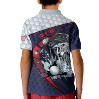 Personalized USA Golf Kid Polo Shirt Powerful Eagle