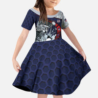 Personalized USA Golf Kid Short Sleeve Dress Powerful Eagle