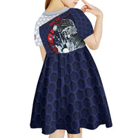 Personalized USA Golf Kid Short Sleeve Dress Powerful Eagle