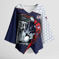 Personalized USA Golf Kimono Sleeve Blouse Powerful Eagle