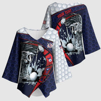 Personalized USA Golf Kimono Sleeve Blouse Powerful Eagle