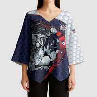 Personalized USA Golf Kimono Sleeve Blouse Powerful Eagle