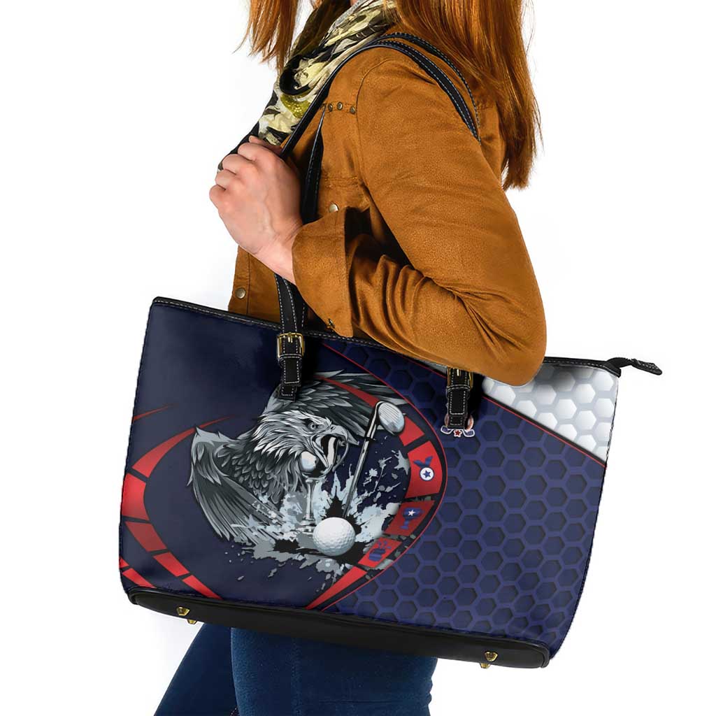 USA Golf Leather Tote Bag Powerful Eagle