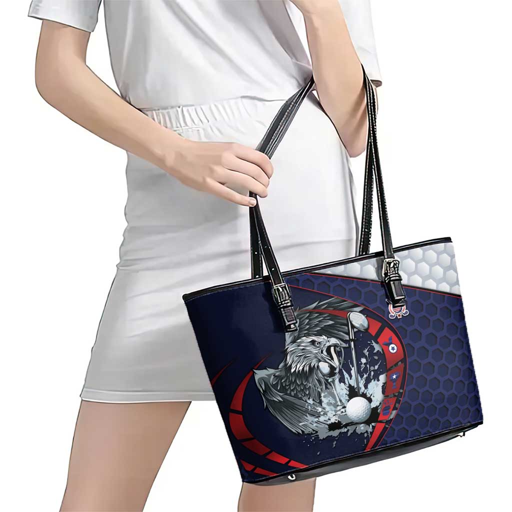 USA Golf Leather Tote Bag Powerful Eagle