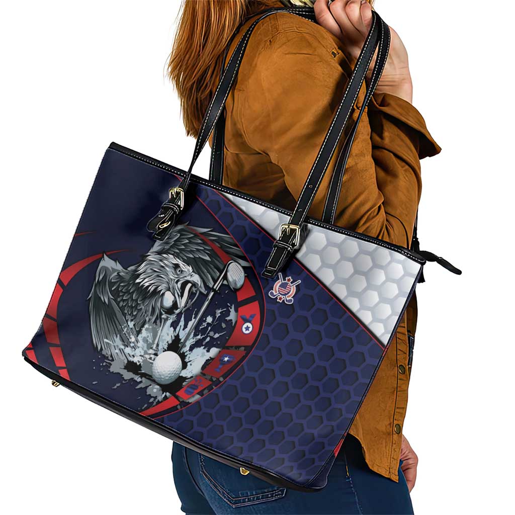 USA Golf Leather Tote Bag Powerful Eagle