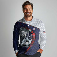Personalized USA Golf Long Sleeve Polo Shirt Powerful Eagle