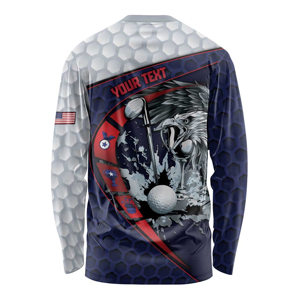 Personalized USA Golf Long Sleeve Shirt Powerful Eagle