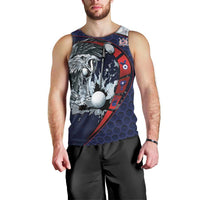 Personalized USA Golf Men Tank Top Powerful Eagle