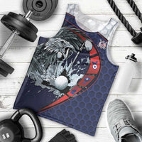 Personalized USA Golf Men Tank Top Powerful Eagle